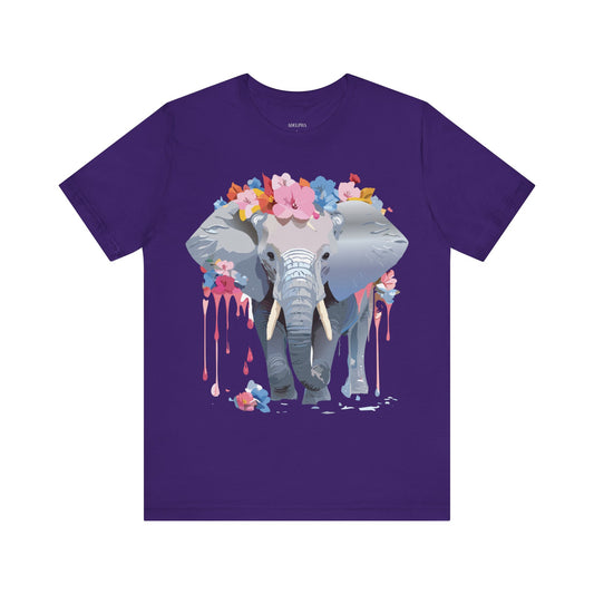 Natural Cotton Tee Shirt with Elephant