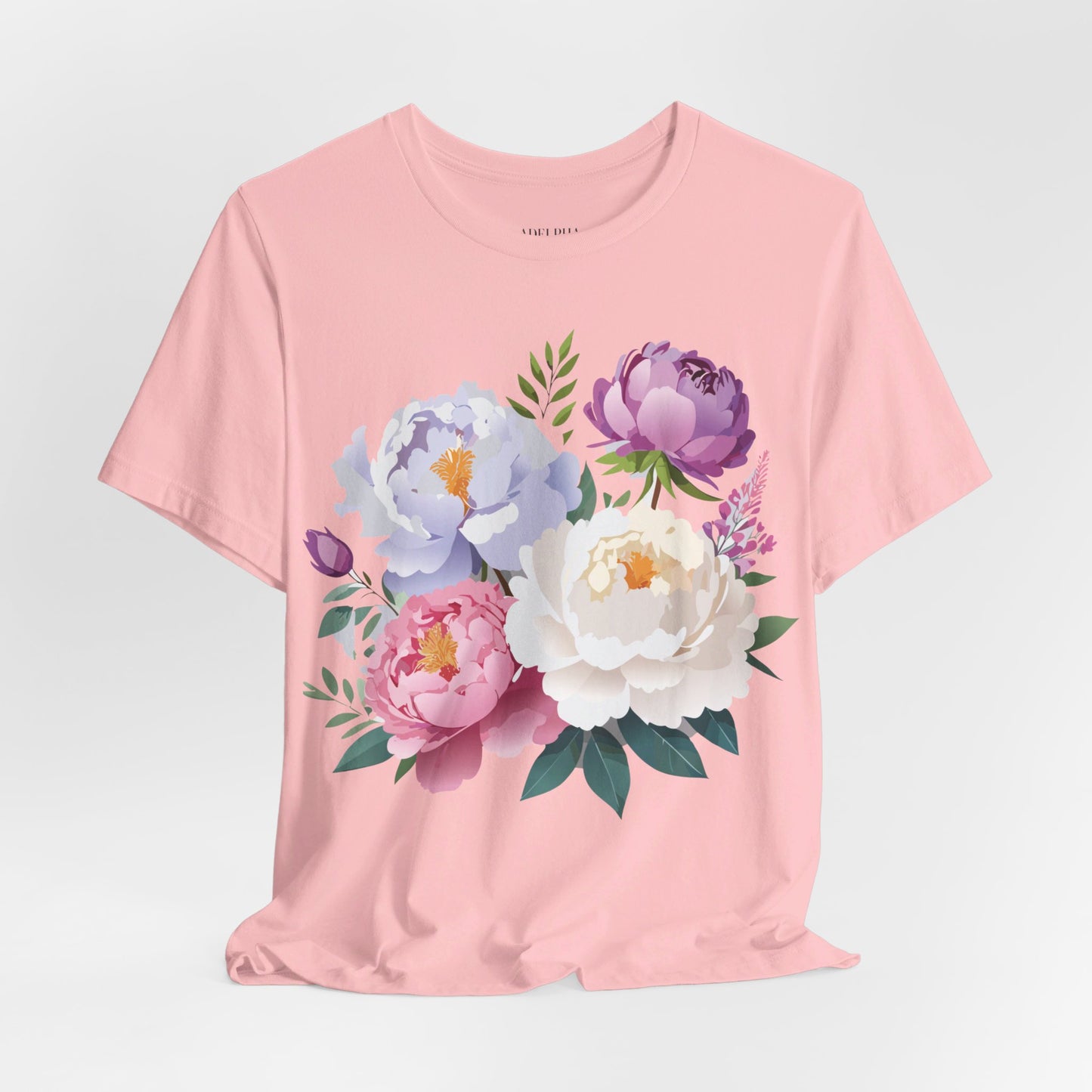 T-shirt en coton naturel avec fleurs