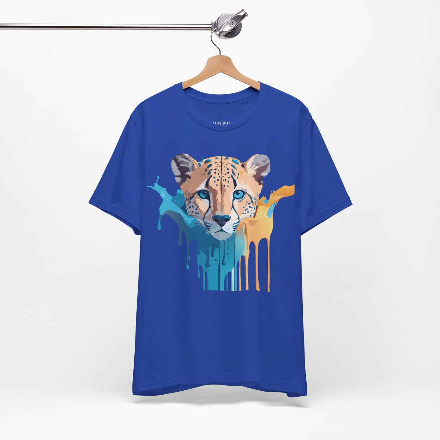 Natural Cotton Tee Shirt with Cheetah