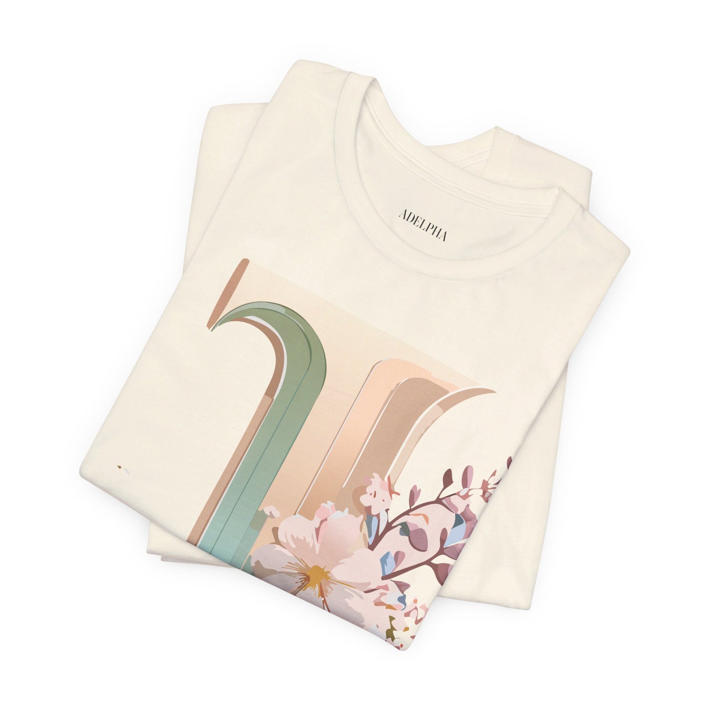 Natural Cotton Tee Shirt - Letters Collection - J