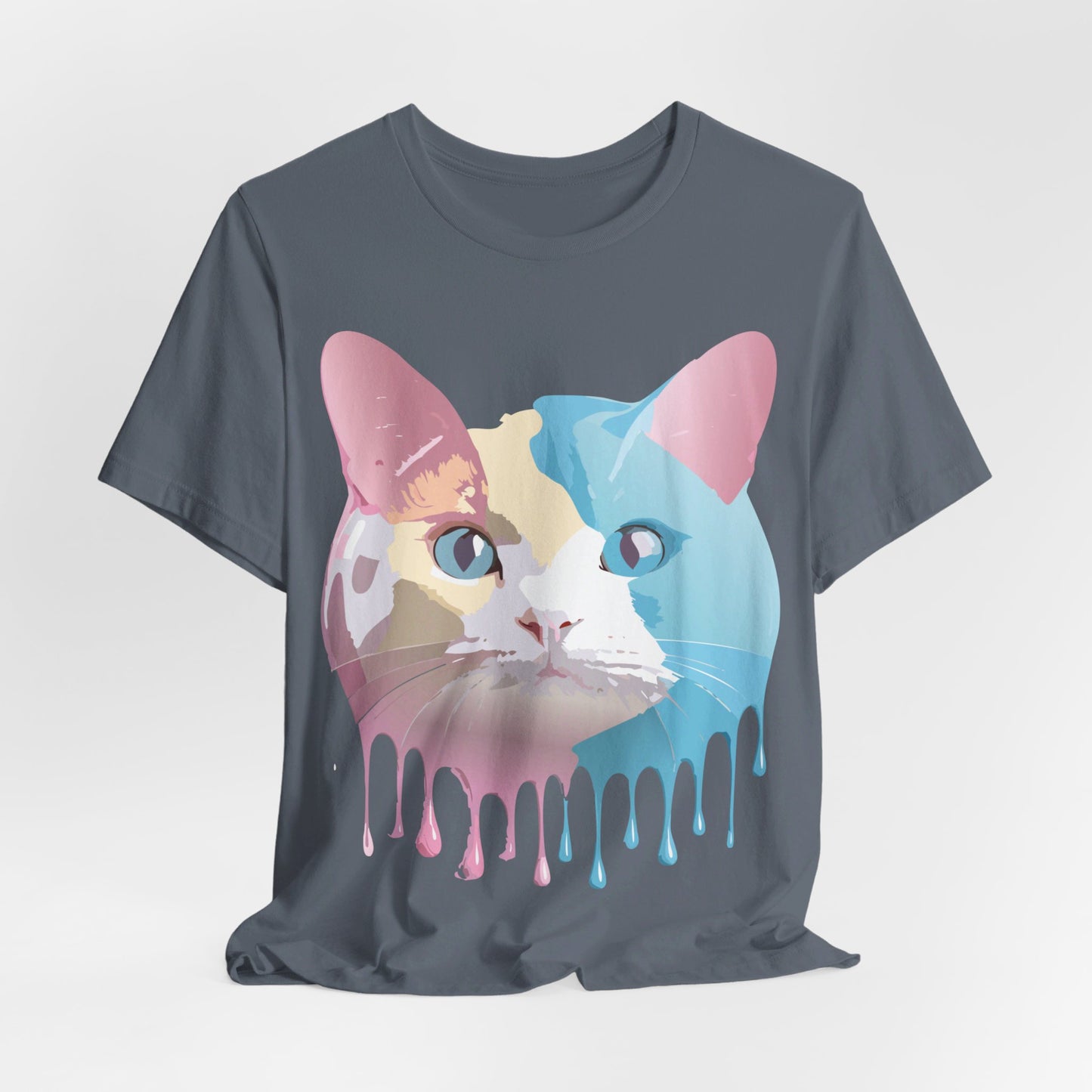 Natural Cotton Tee Shirt with Cat