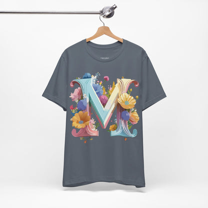 Natural Cotton Tee Shirt - Letters Collection - M Printify