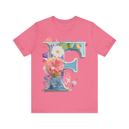 Natural Cotton Tee Shirt - Letters Collection - F Printify