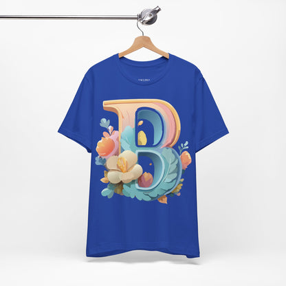 Natural Cotton Tee Shirt - Letters Collection - B Printify