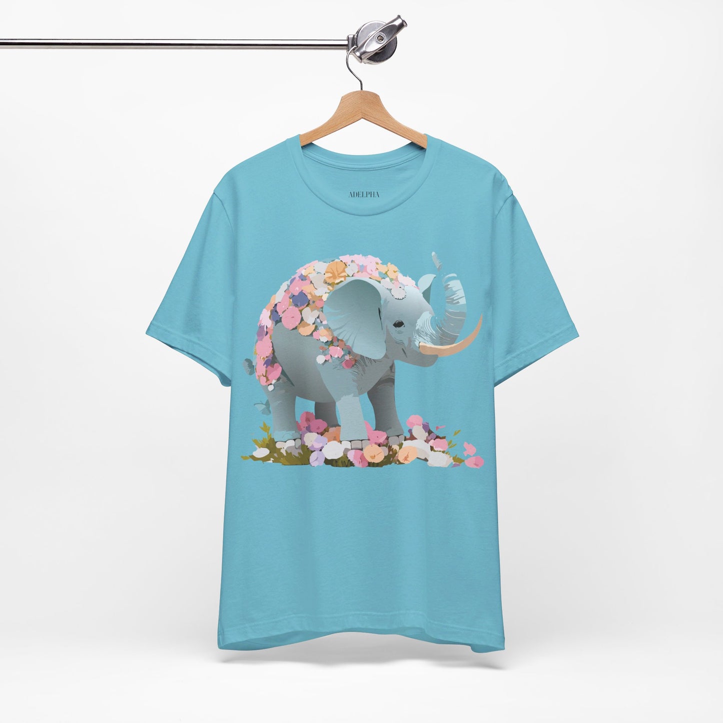 T-shirt en coton naturel avec motif éléphant