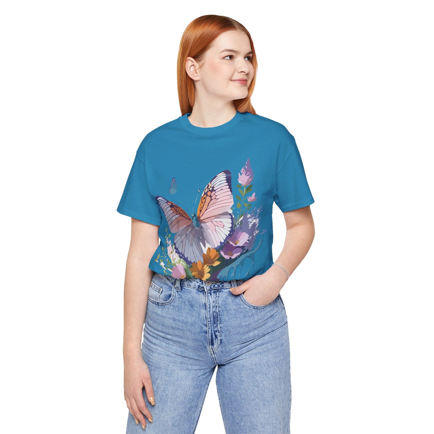 T-Shirt aus natürlicher Baumwolle mit Schmetterling