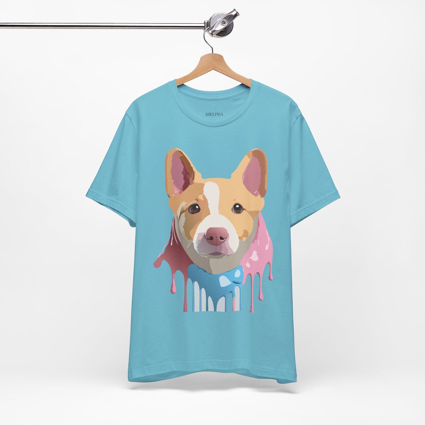 Natural Cotton Tee Shirt with Dog