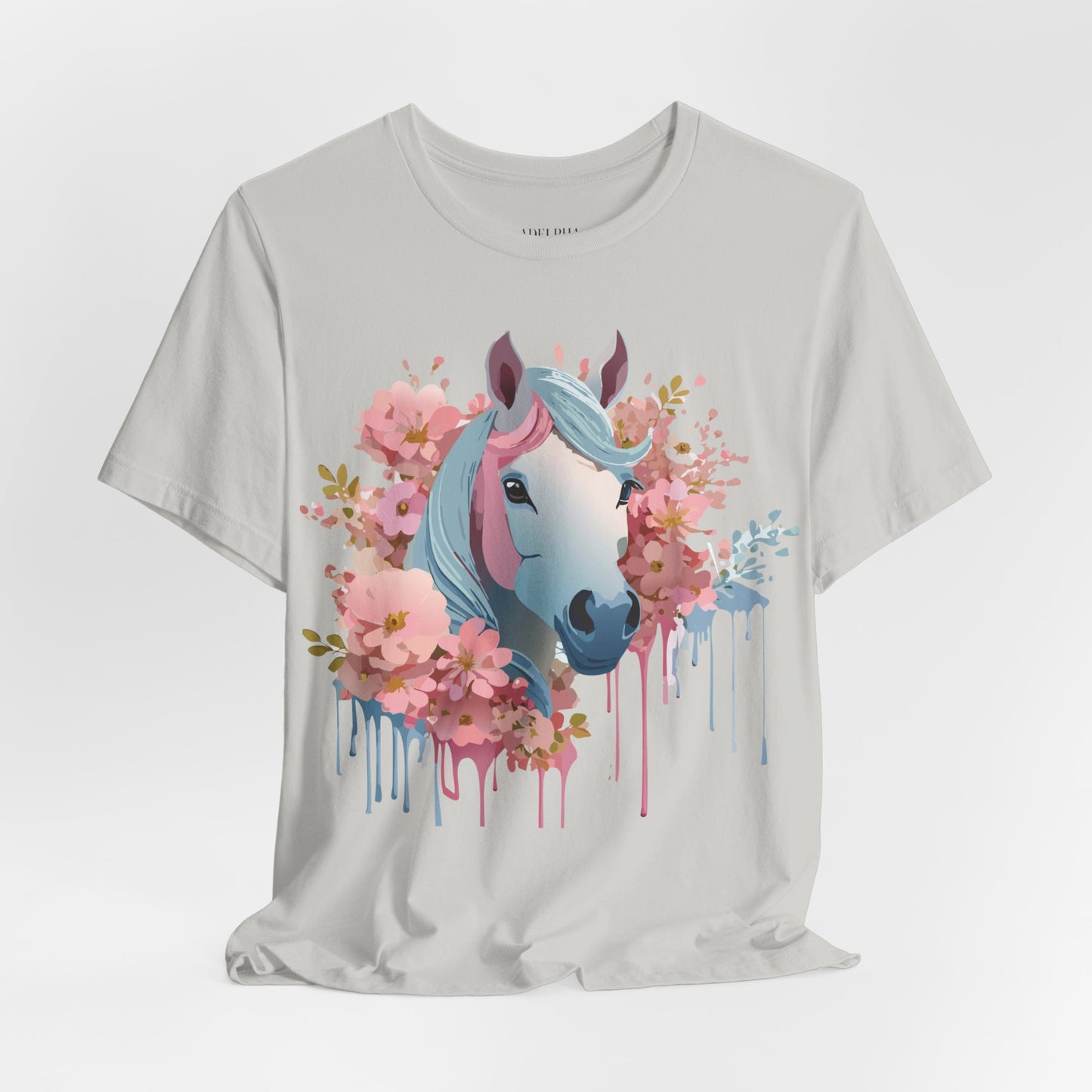 Natural Cotton Tee Shirt with Horse