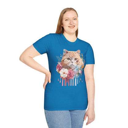 Cat Shirt Unisex Cat Tee Kitten Print Softstyle Gildan 64000