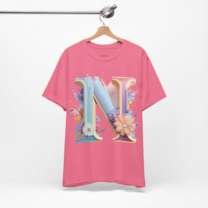 Natural Cotton Tee Shirt - Letters Collection - N Printify