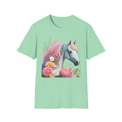 Horse Shirt Unisex Gildan Softstyle 64000 Cotton Tee With Animals