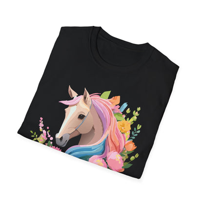 Unisex Horse Shirt Soft Cotton Tee With Animal Artwork Gildan Softstyle