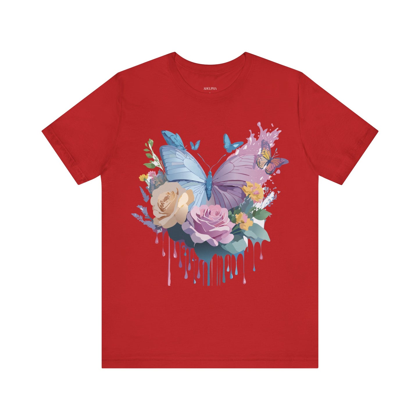 Natural Cotton Tee Shirt with Butterfly