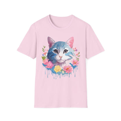Cat Shirt Unisex Cat Tee Kitten Print Gildan Softstyle 64000