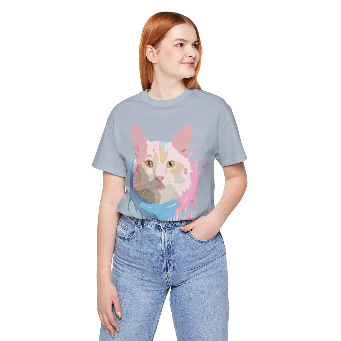 T-shirt en coton naturel avec chat