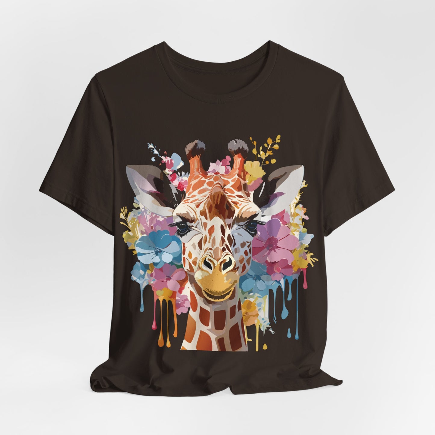 Natural Cotton Tee Shirt with Giraffe