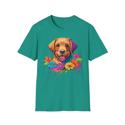 Unisex Dog Shirt With Animals Tee Softstyle Gildan 64000 Comfort Fit