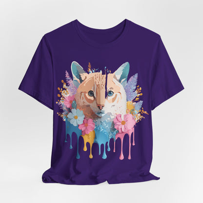 Natural Cotton Tee Shirt with Cat Printify