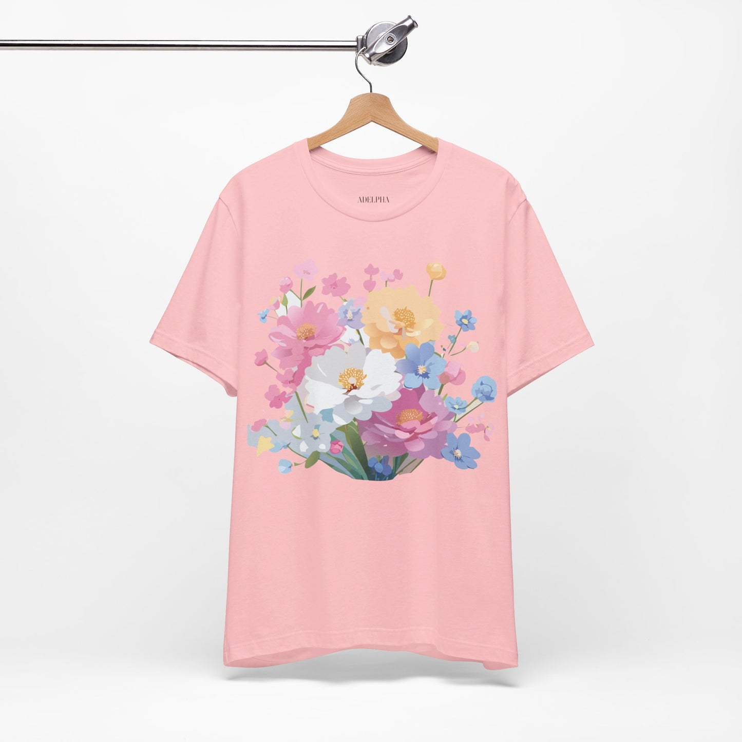 T-shirt en coton naturel avec fleurs