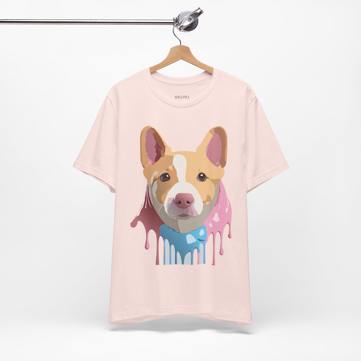 Natural Cotton Tee Shirt with Dog