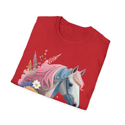 Horse Shirt Unisex Gildan Softstyle 64000 Cotton Tee With Animals