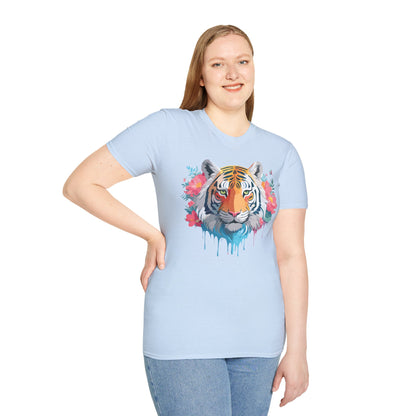 Tiger Shirt Unisex Animal Tee 100 Percent Ring Spun Cotton Softstyle