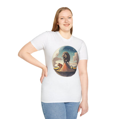 Lion Graphic T Shirt Unisex Softstyle 64000 Gildan 100 Percent Cotton Tee