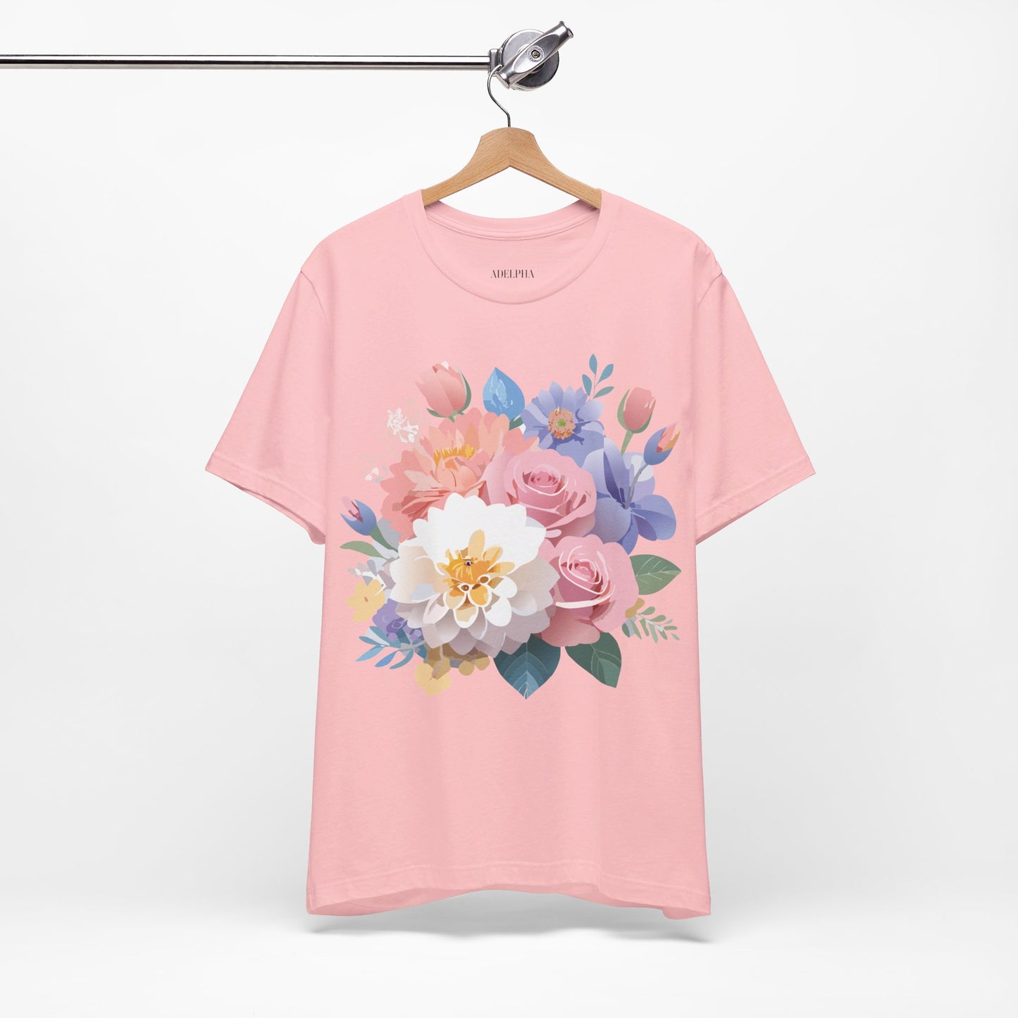 T-shirt en coton naturel avec fleurs