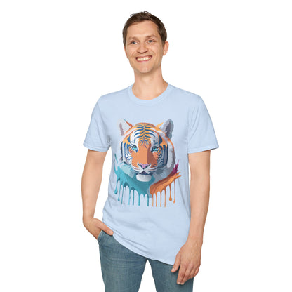 Tiger Print Shirt Unisex Softstyle Tee 100 Percent Ring Spun Cotton