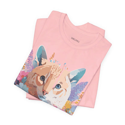 Natural Cotton Tee Shirt with Cat Printify