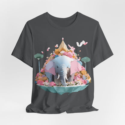 Natural Cotton Tee Shirt with Elephant Printify