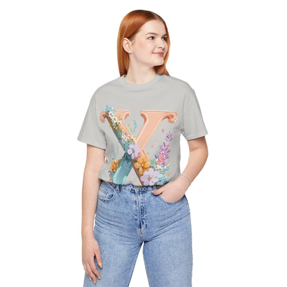 Natural Cotton Tee Shirt - Letters Collection - X Printify