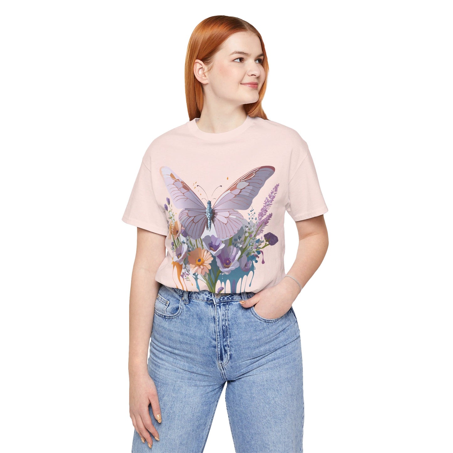 T-shirt en coton naturel avec papillon