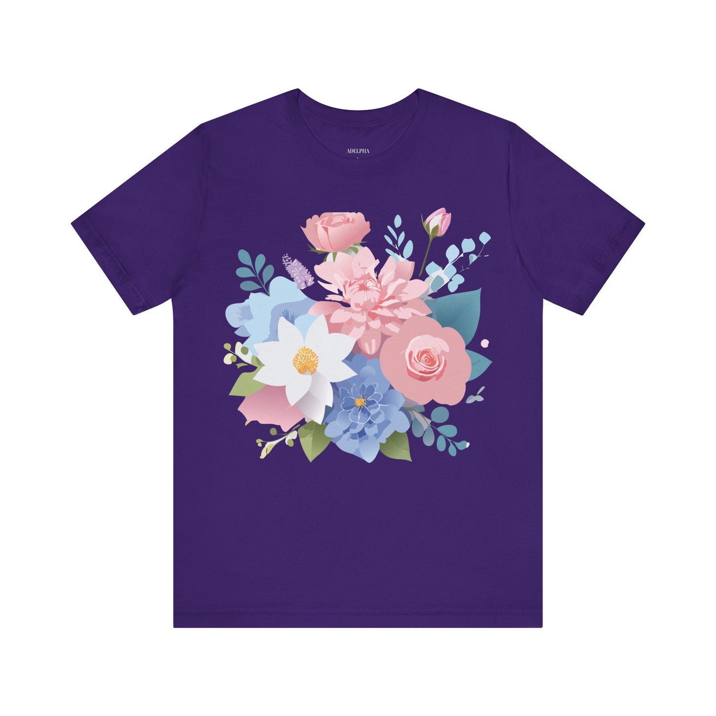 T-shirt en coton naturel avec fleurs