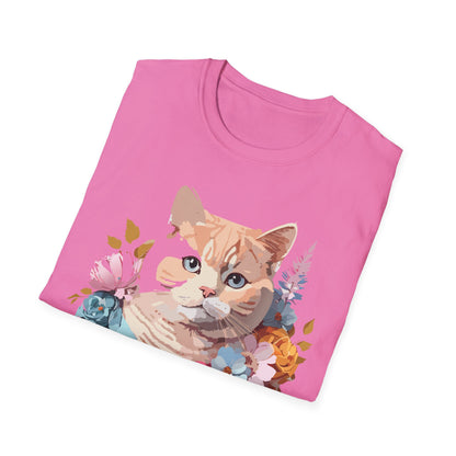 Cat Shirt Unisex Kitten Tee Softstyle Gildan 64000 Cotton Tee