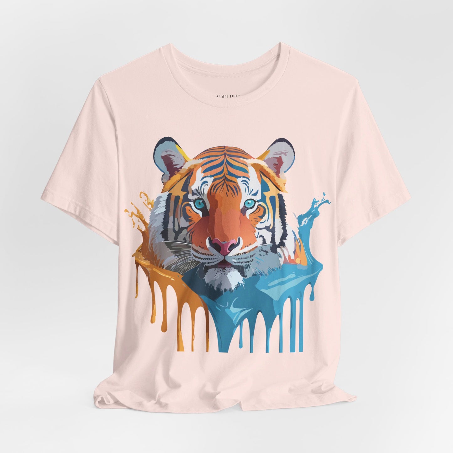 T-shirt en coton naturel avec motif tigre