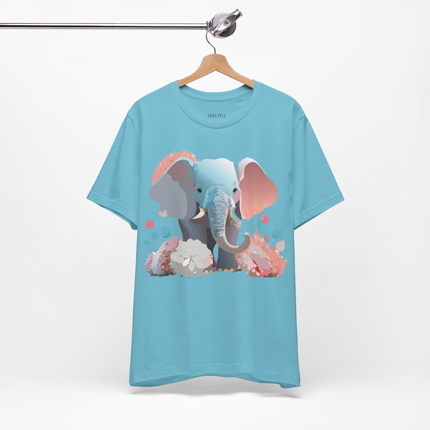 T-shirt en coton naturel avec motif éléphant