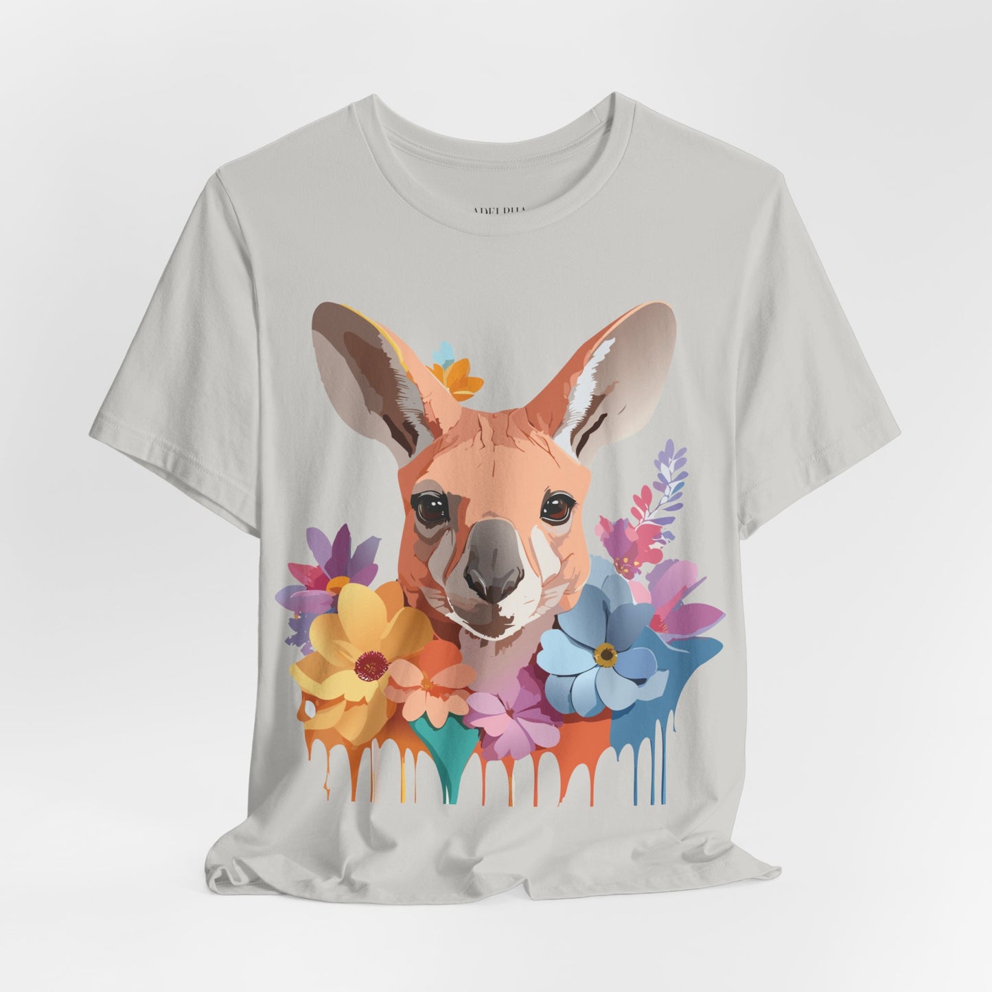 Natural Cotton Tee Shirt with Kangaroo