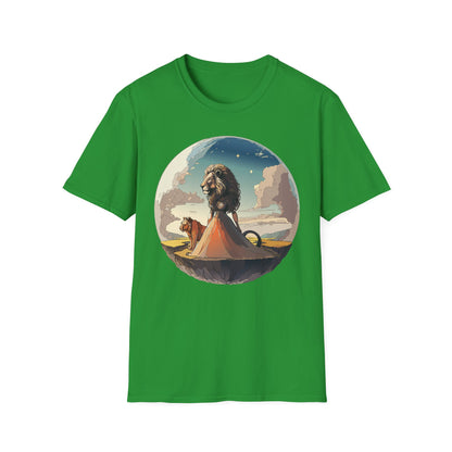 Lion Graphic T Shirt Unisex Softstyle 64000 Gildan 100 Percent Cotton Tee