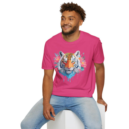 Tiger Shirt Unisex Animal Tee 100 Percent Ring Spun Cotton Softstyle