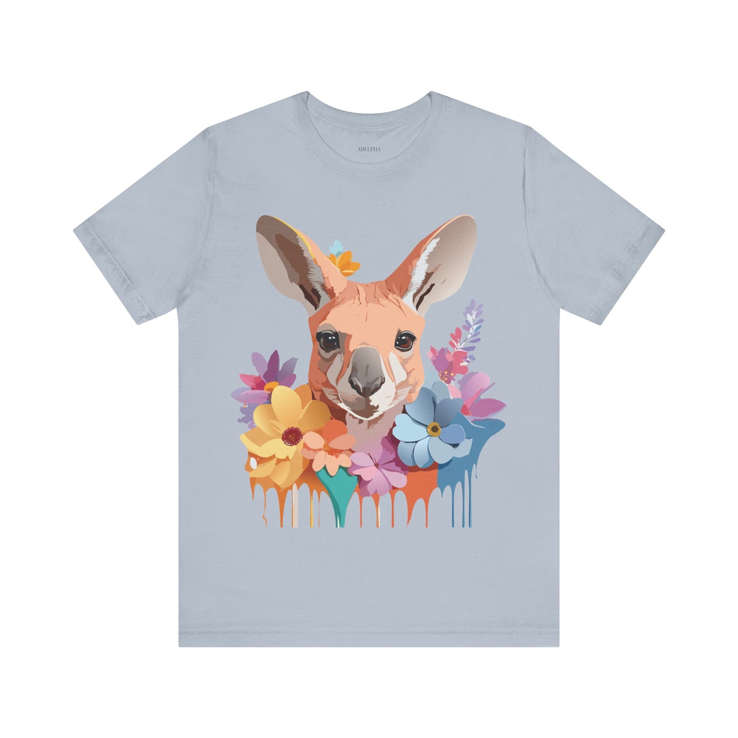 Natural Cotton Tee Shirt with Kangaroo