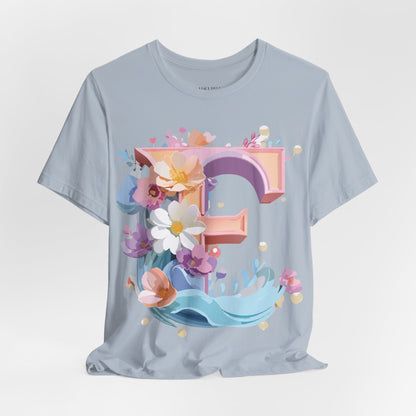 Natural Cotton Tee Shirt - Letters Collection - E Printify