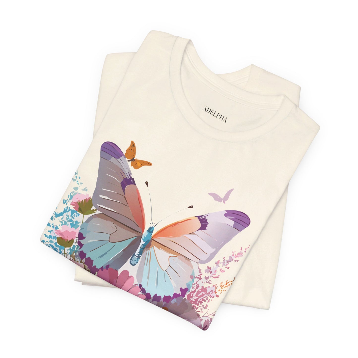 T-shirt en coton naturel avec papillon