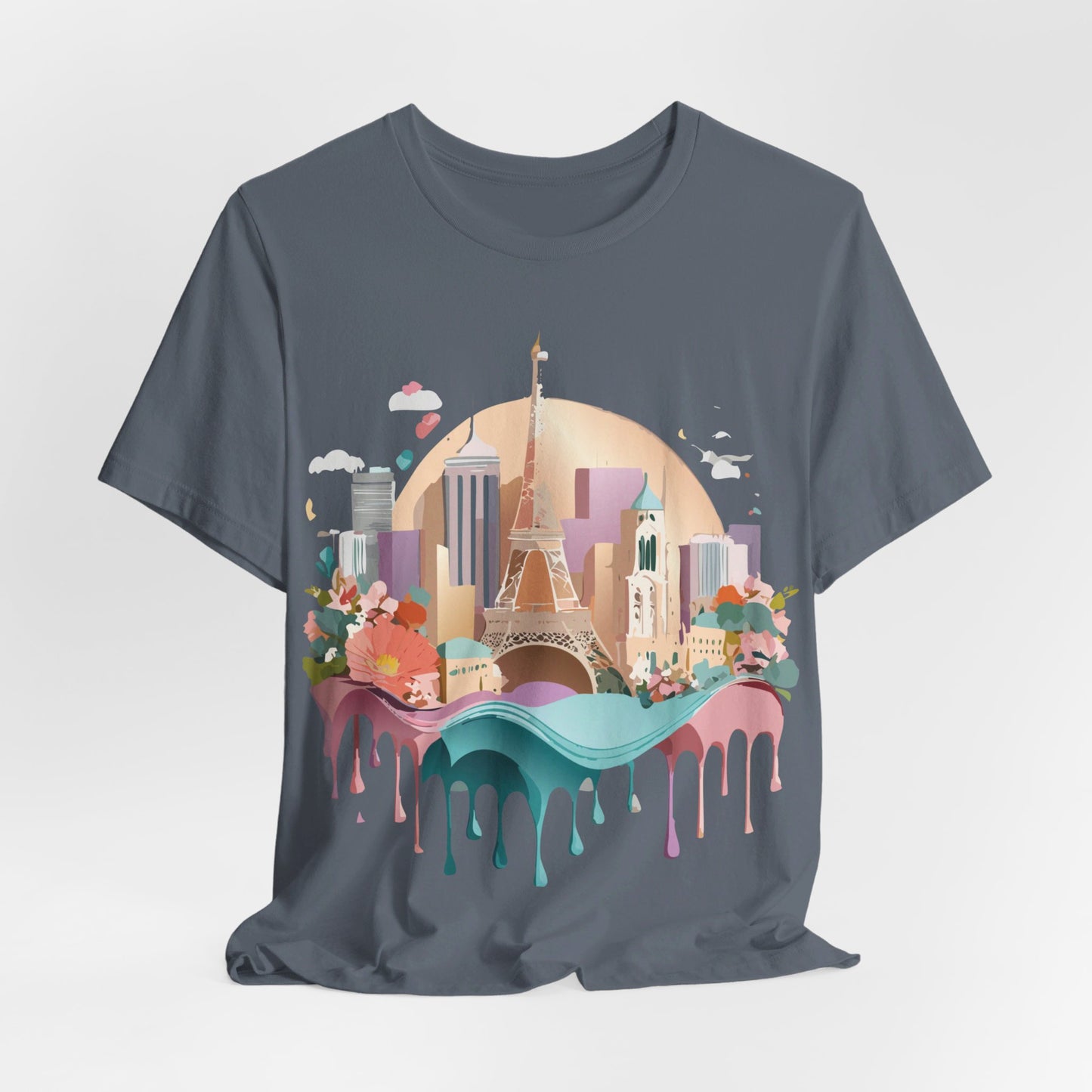 Natural Cotton Tee Shirt - Beautiful Places Collection - Paris Printify