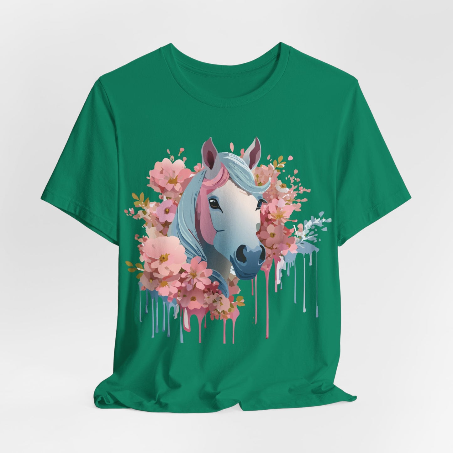 Natural Cotton Tee Shirt with Horse