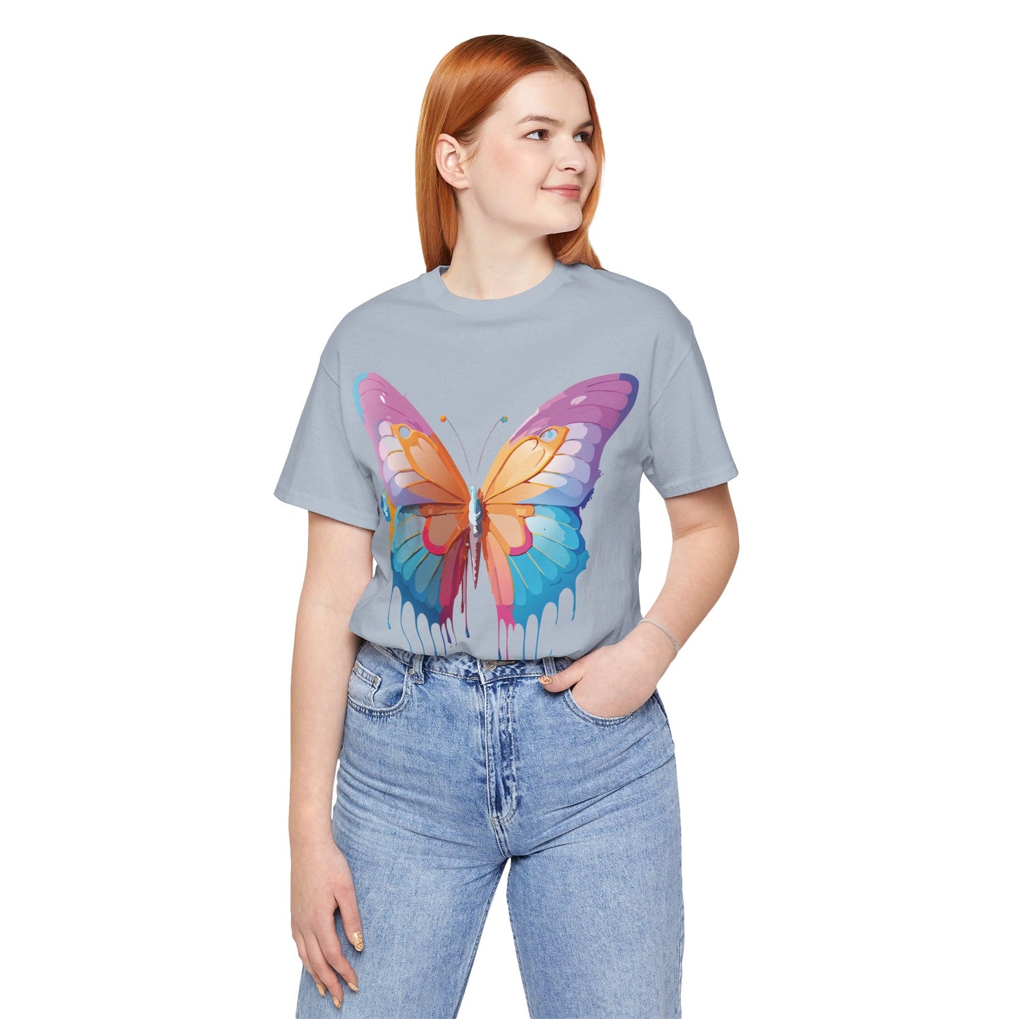 T-shirt en coton naturel avec papillon