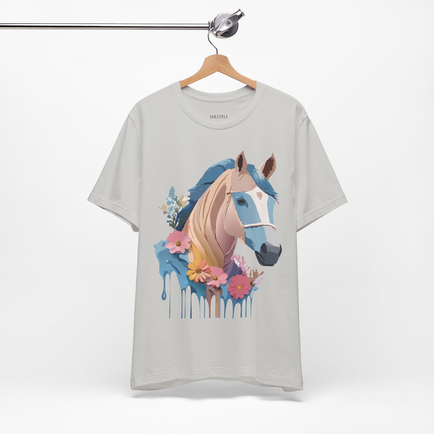 Natural Cotton Tee Shirt with Horse