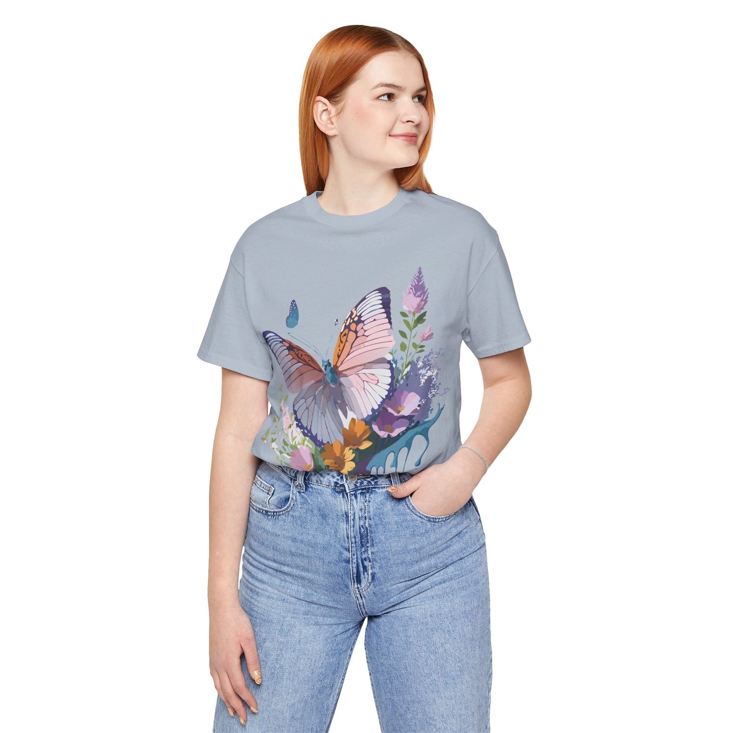 T-shirt en coton naturel avec papillon