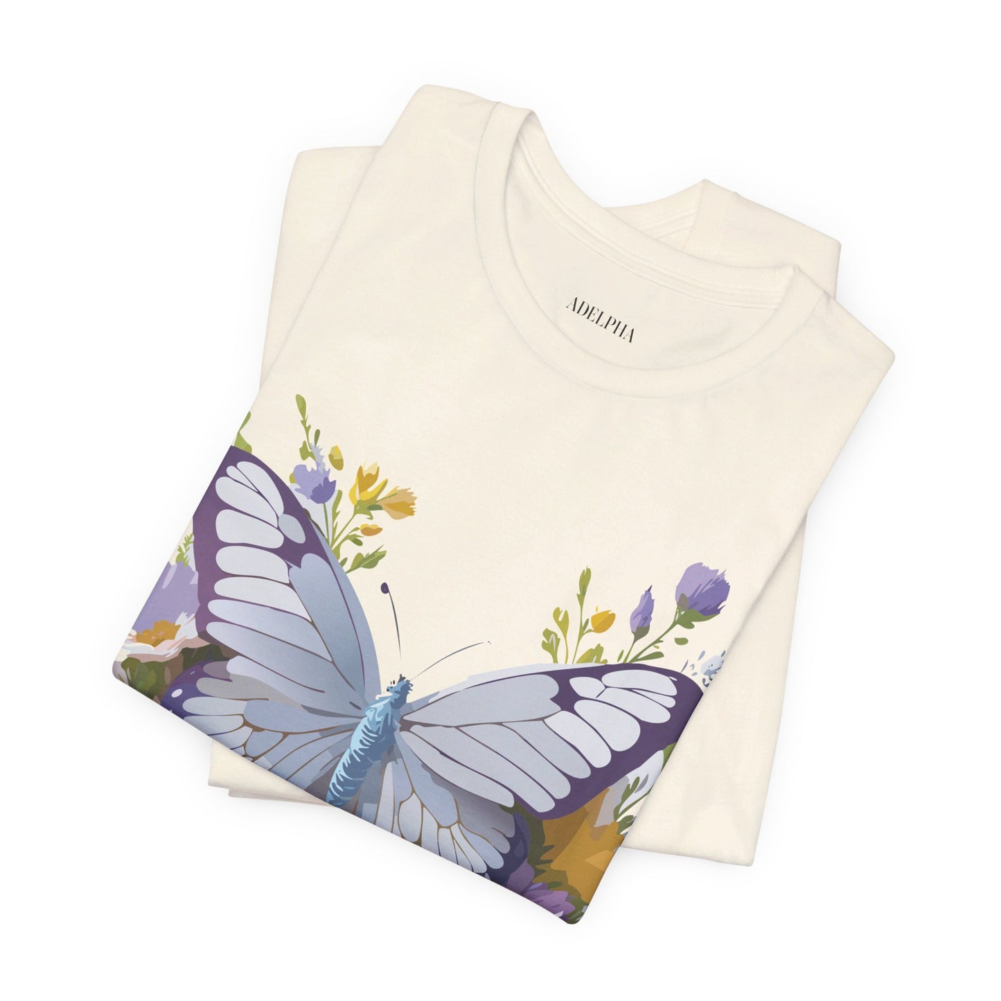 T-shirt en coton naturel avec papillon