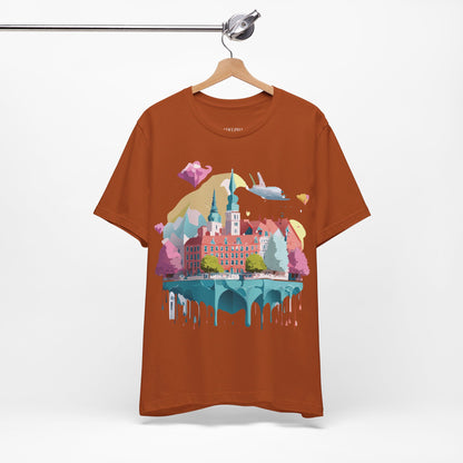 Natural Cotton Tee Shirt - Beautiful Places Collection - Warnemünde and Rostock - Germany Printify